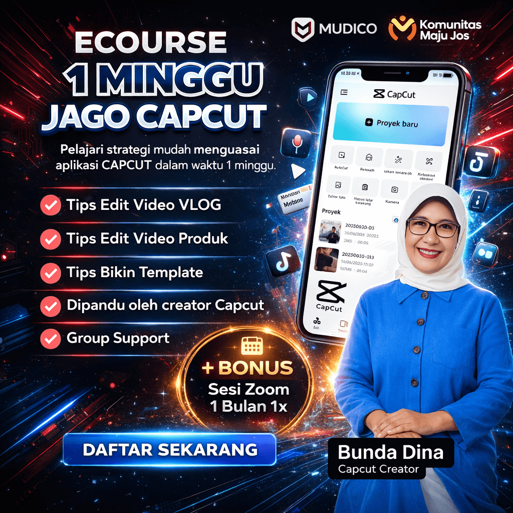Flyer Ecourse 1 Minggu Jago CapCut